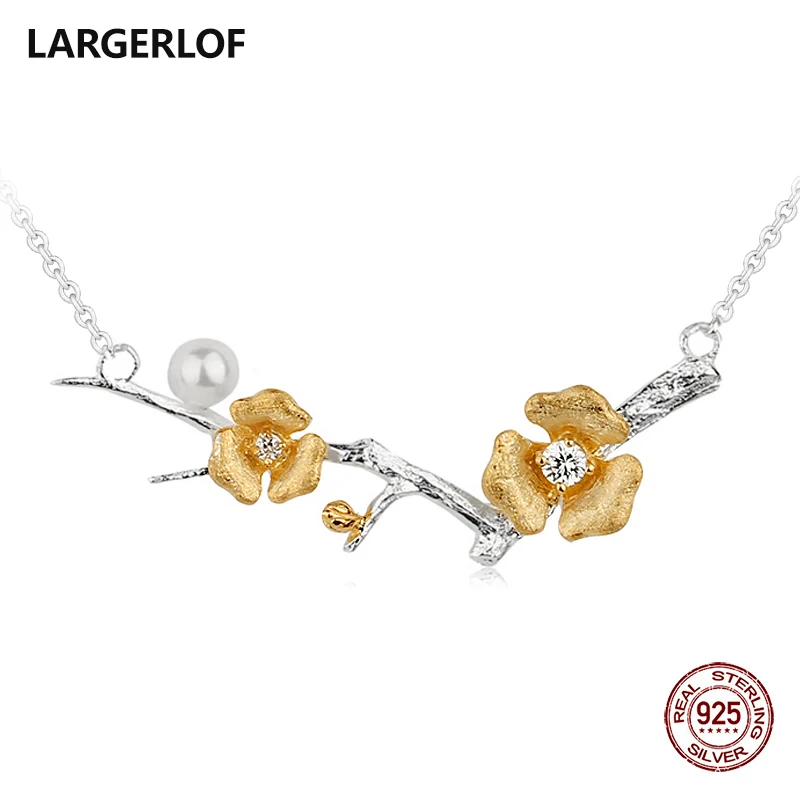 LARGERLOF 925 пробы серебряное ожерелье с подвеской для женщин хорошее ювелирное