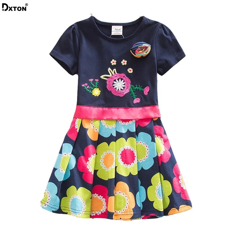 Dxton летнее платье для девочек принцессы с героями мультфильмов Лоскутная детская