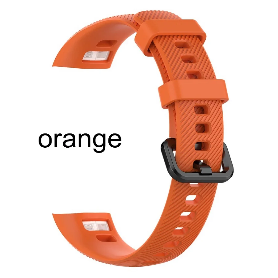 orange New Soft Sport Rubber Replacement Wristbands High Quality Quick Release Silicone Bracelet Strap For Huawei Honor Band 4 - Цвет: orange