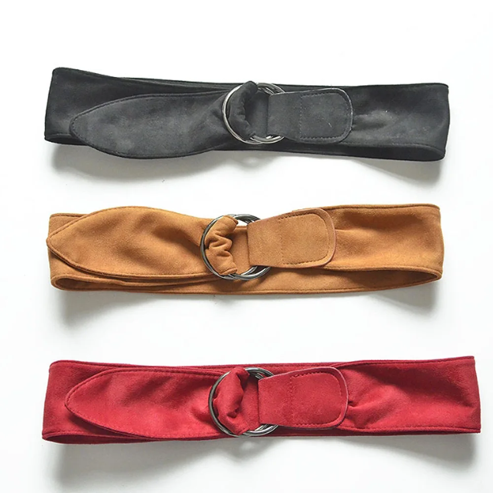 Женские ремни из искусственной замши пояс черный женский винтажный широкий с