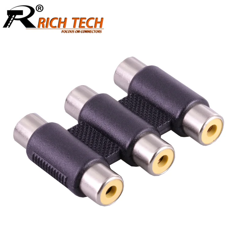 10 шт. 6 RCA гнездо Аудио Адаптер никелированный 3x2RCA разъем 6xRCA Женский конвертер