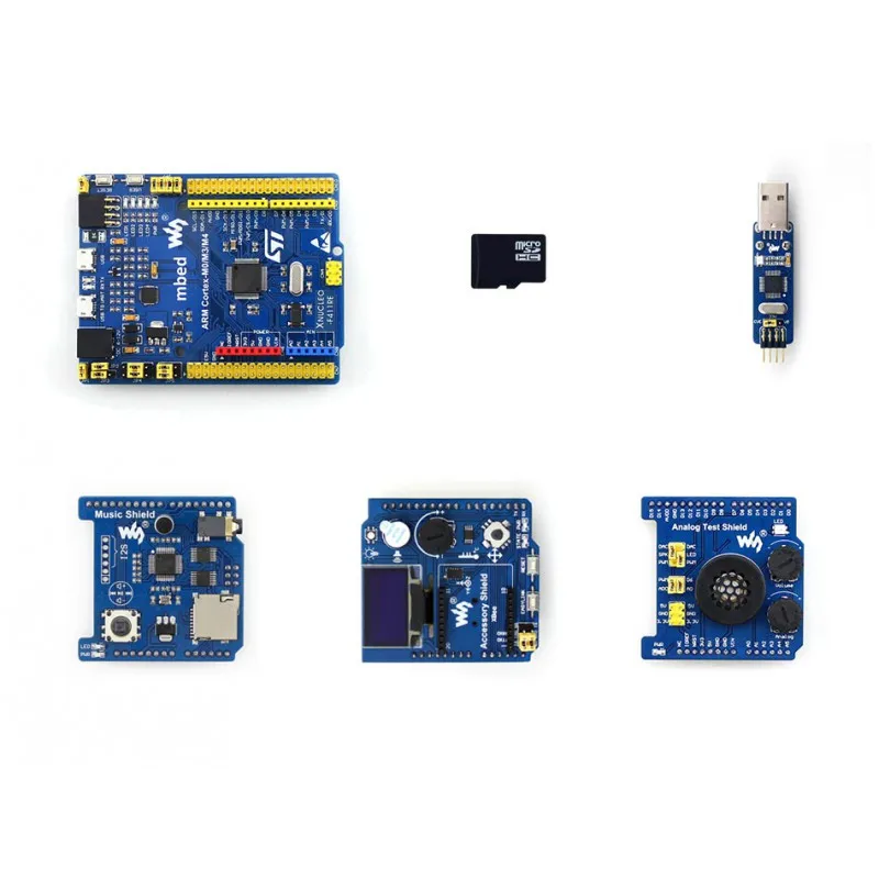 XNUCLEO-F411RE пакет b STM32 развитию + 3 Щиты (OLED RTC АЦП/ЦАП аудио кодек...) ST Link Совместимость