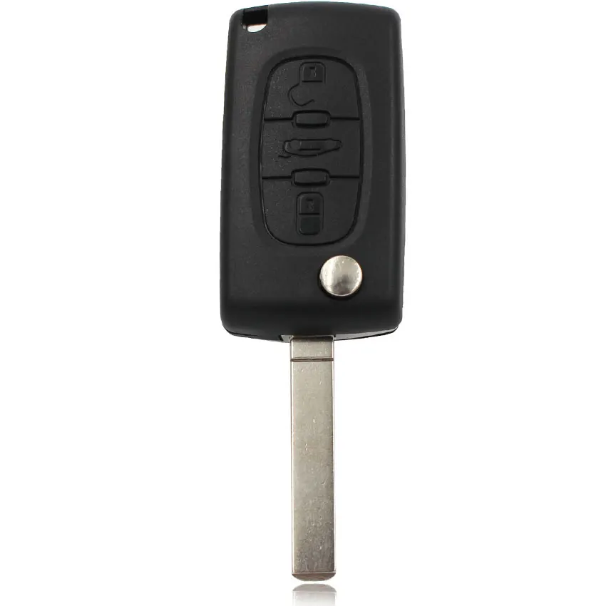 5 шт./лот 3 кнопки 433 МГц для Peugeot 307 407 308 дистанционный брелок с ID46 чипом без паза