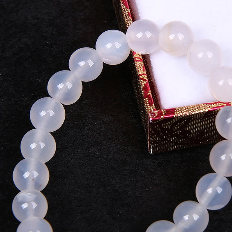 Бусины Из Натурального белого халцедона круглые бусины из высококачественного