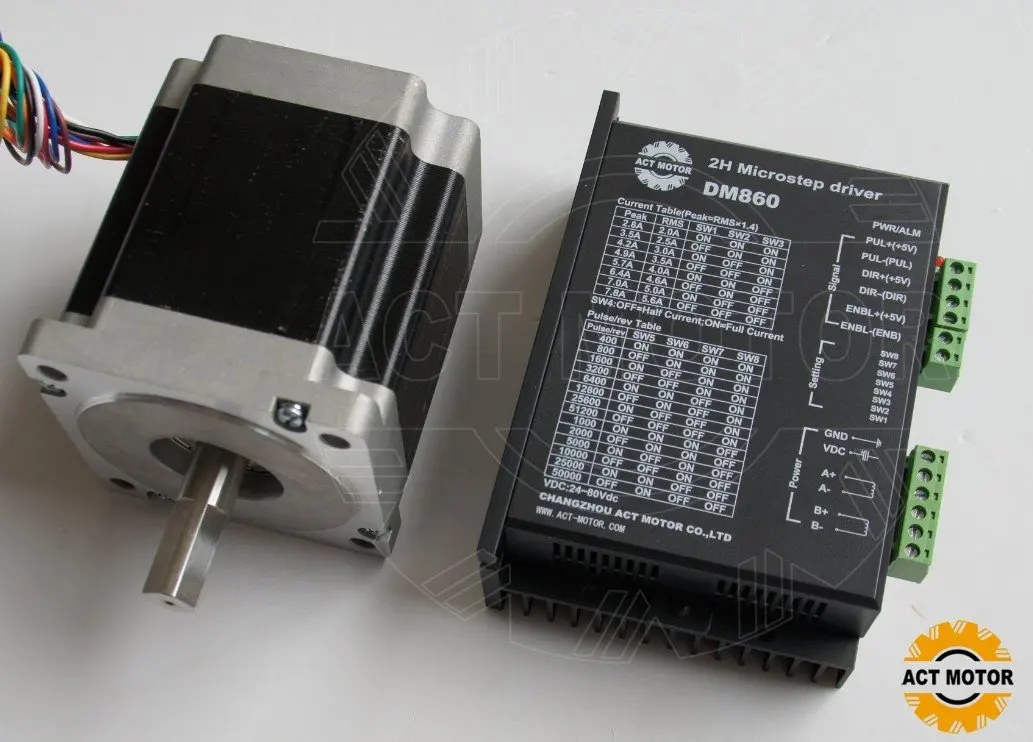 Nema34 шаговый двигатель 2.8A/ 890oz in с драйвером пик 7.8A 256micsteps CNC набор управления|nema34