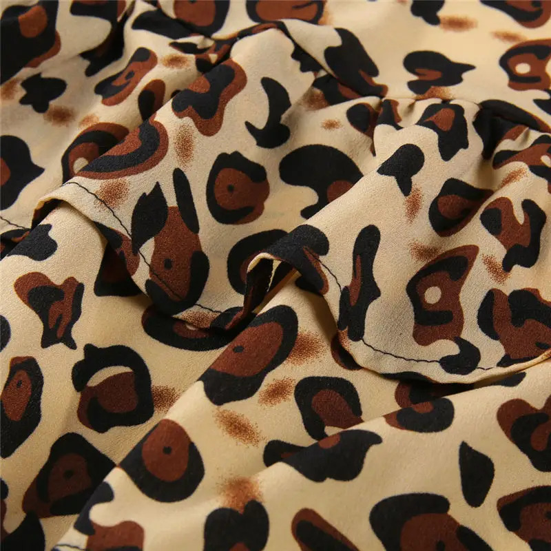 Новинка 2019 года сезон весна лето женское платье с леопардовым принтом и v