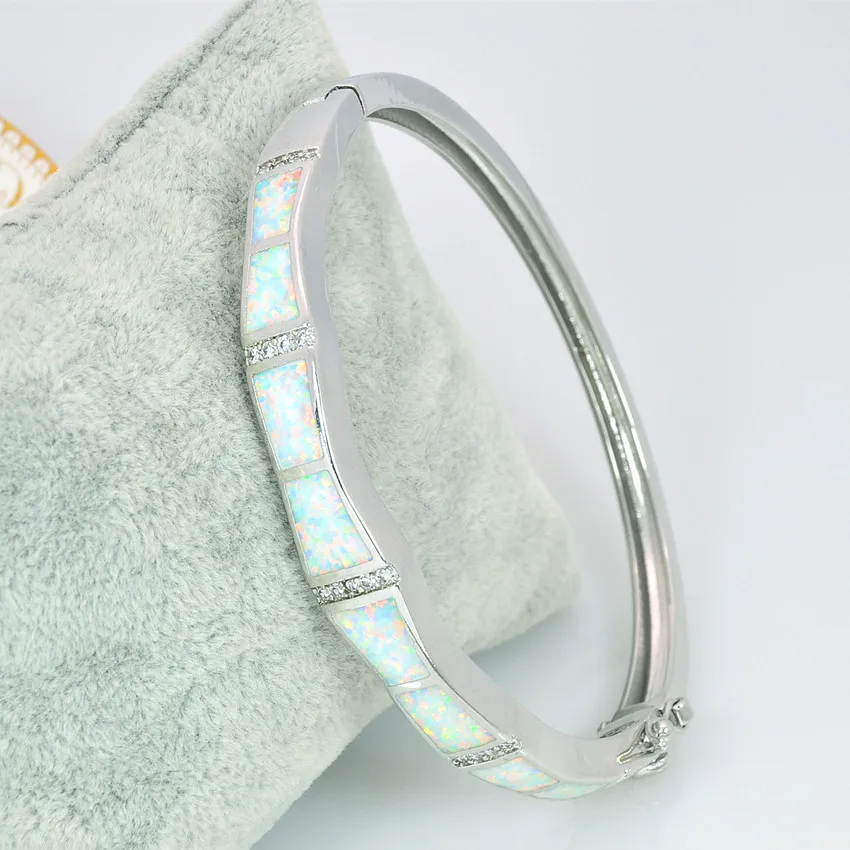 Оптовая и розничная продажа модные изящные белые браслеты с огненным опалом