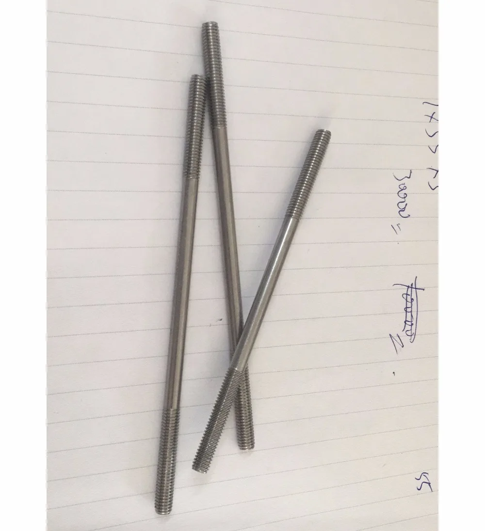 50 шт./лот SS304/316 M2 * 20-M2*200 двухконцевые стержни резьбовые болты из нержавеющей стали