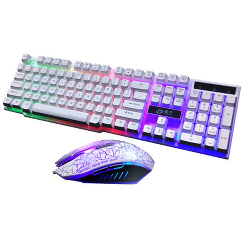7 цветов Подсветка Gaming Keyboard + Мышь комплект комбо игры Клавиатура Мыши