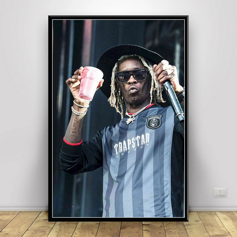 P339 Young Thug Hip Hop Rap Music Singer Rapper Star Art Painting Silk Canvas Poster Wall Home Decor | Дом и сад
