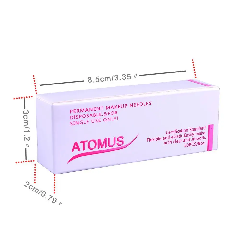 ATOMUS 50 шт 18/16 Pin 3D микроблейдинг иглы для тату u образные татуажа Перманентный