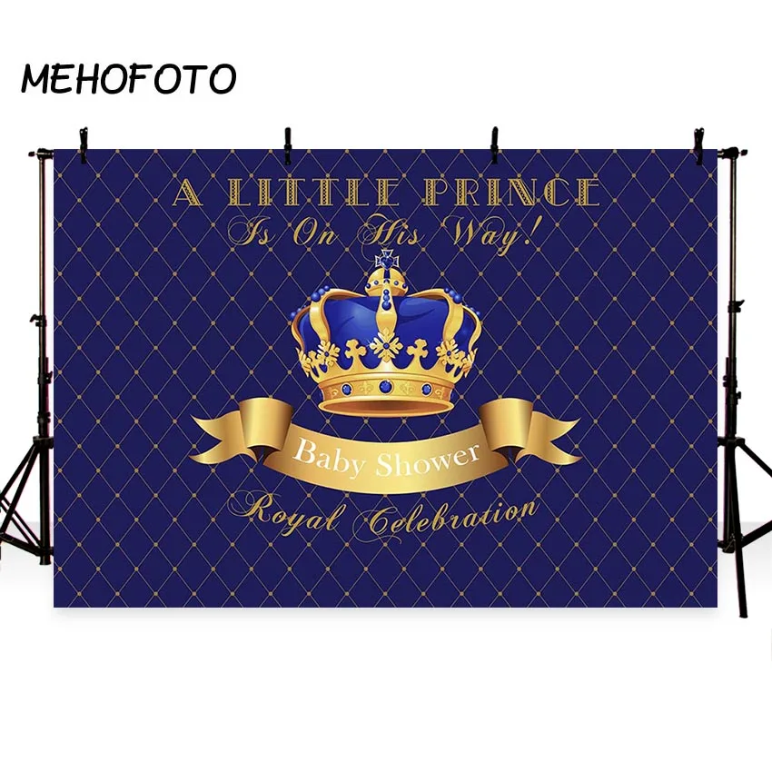 Photography background prince princess crown baby shower royal blue pink damask birthday custom backdrop photo studio photocall|Фон для
