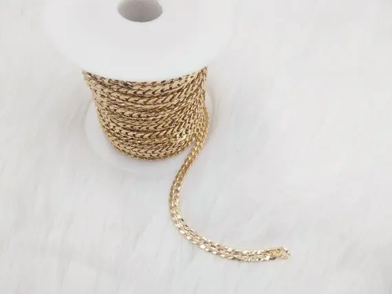MYLONGINGCHARM Wholesale 18K позолоченная цепочка из твердой латуни крупная панцирного
