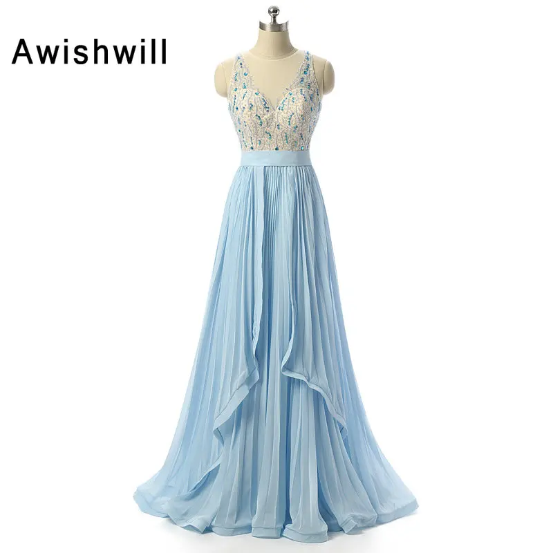 Новое поступление Vestidos платье Вечерние платья на спине длиной в Пол с вышивкой