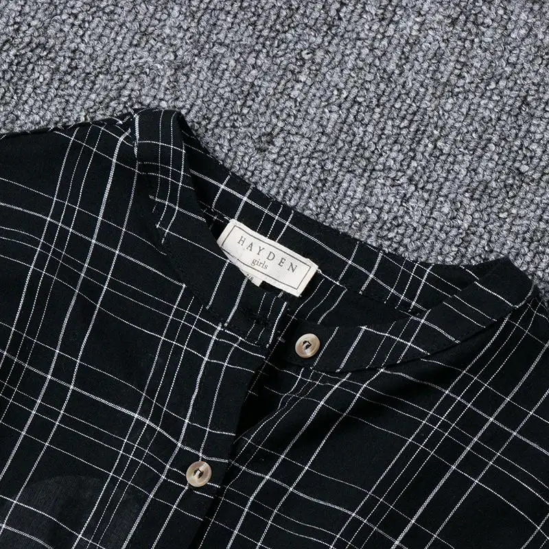 2018 Hayden Обувь для девочек Демисезонный клетчатая футболка подростков детская