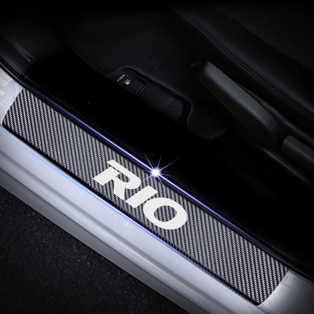 Для Kia RIO 4D виниловая наклейка из углеродного волокна для украшения дверного
