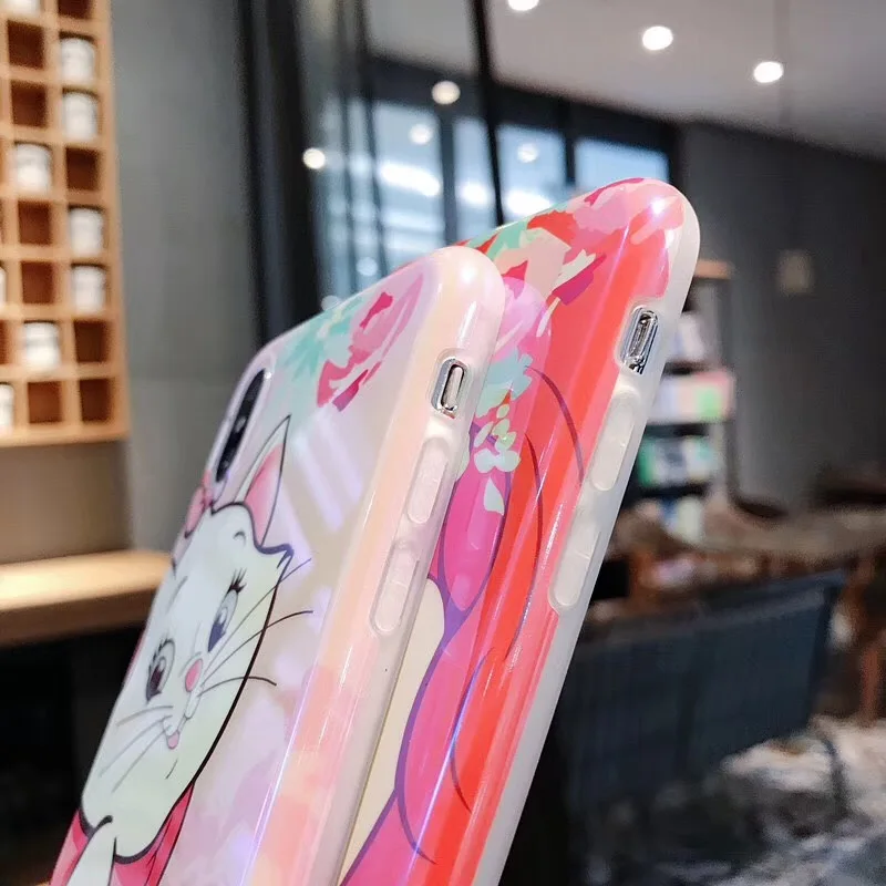 Cartoon pet dog marie cat phone case For iphone Xs MAX XR X 6 6s 7 8 plus Cute Mermaid Princess Blu Silicon back cover |