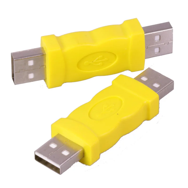 1 шт. желтый цвет USB 2 0 Тип мужчина к охватываемая втулка разъем адаптера M/M