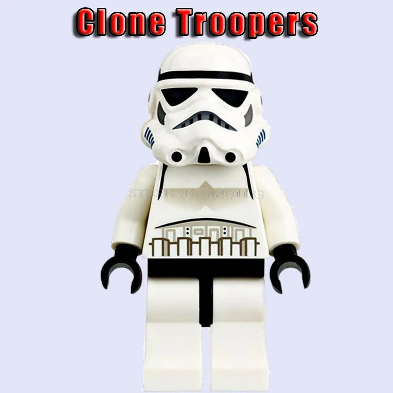 Clone Troopers Кубики на тему фильмов игрушки клонированные солдатики Звездные войны наборы солдат охраны армии Дарт Вейдер Скайуокер Рей R2D2 C3PO Блок Игрушка Звездные войны фигурка - Цвет: Clone Troopers