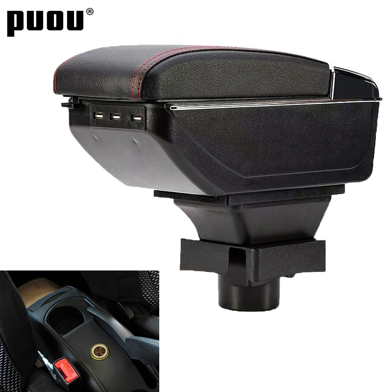 Для Citroen C4 хэтчбек 2004-2010 подлокотник коробка вращающийся PU кожаный центральный магазин содержание коробка с держатель стакана, пепельница USB Interf