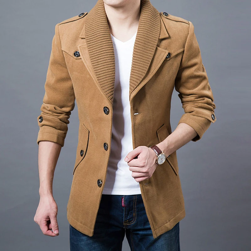 Новинка деловые мужские повседневные теплые пальто размер M 3XL хорошее качество