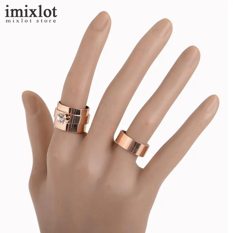 4 шт./компл. цвета: золотистый серебристый Цвета панк Кольца комплект Для женщин