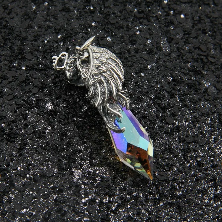 Подвеска с разноцветными кристаллами из тайского серебра 925 пробы для мужчин и