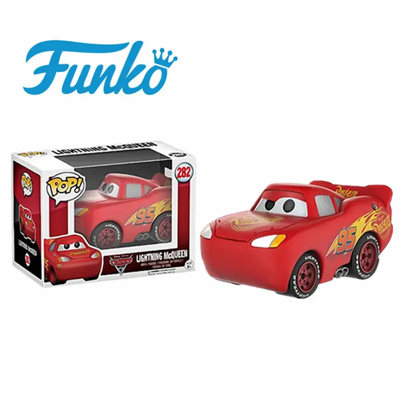 1pcs Funko POP Pixar Cartoon Movie Cars-McQueen #282 Vinyl Doll Figure Collection For Birthday Gifts Model Toy With Original Box | Игрушки и