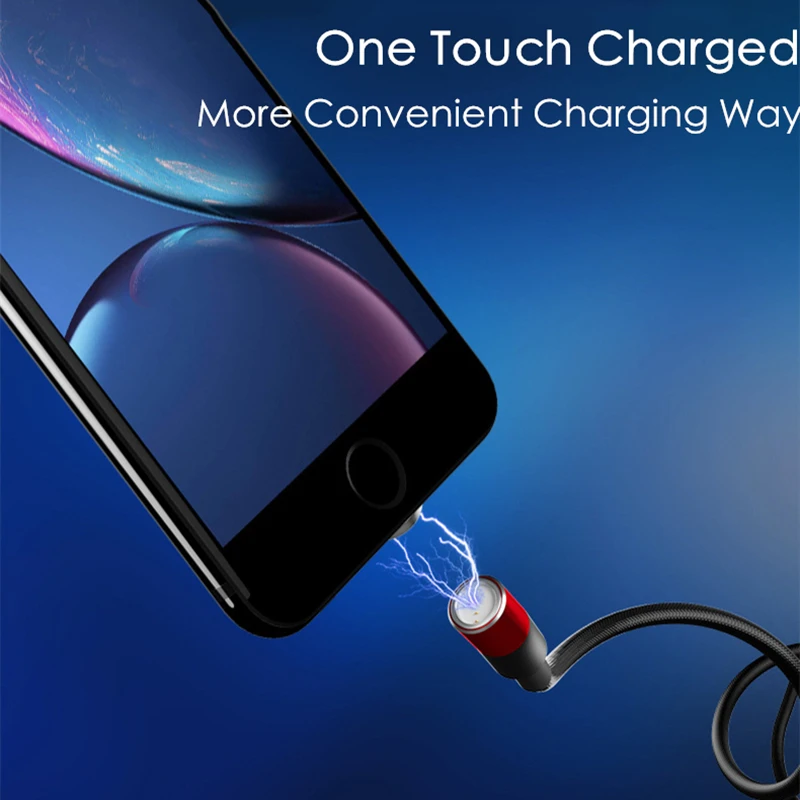 Магнитный кабель 5 В/3 А 9 В/1 67 В Оплетке со светодиодной подсветкой Тип C Micro USB для