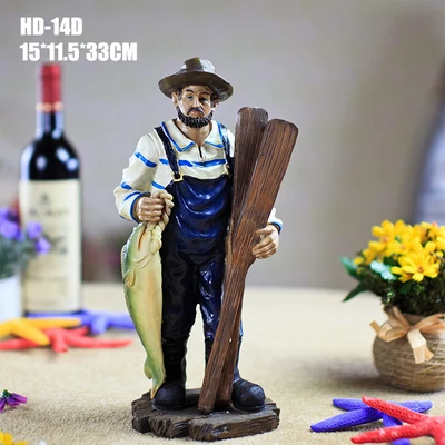 

Деревянная фигурка-кукла, старое украшение, капитан, морской рыбак, модель куклы, Декоративная скульптура для дома, гостиной