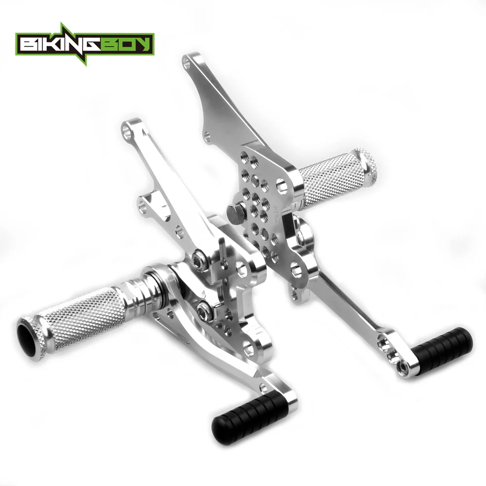 BIKINGBOY ЧПУ Регулируемая подножки подножек ног сзади Устанавливает Rearsets для KAWASAKI