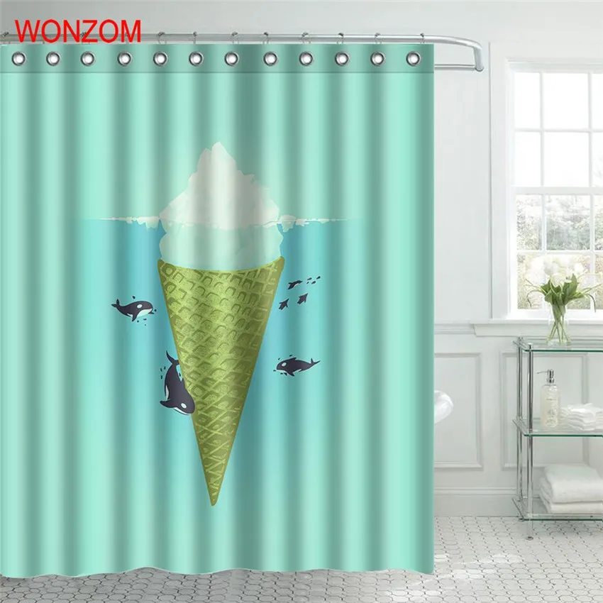 WONZOM Whale Play занавески для душа с лодки из полиэстера и ткани декор ванной комнаты