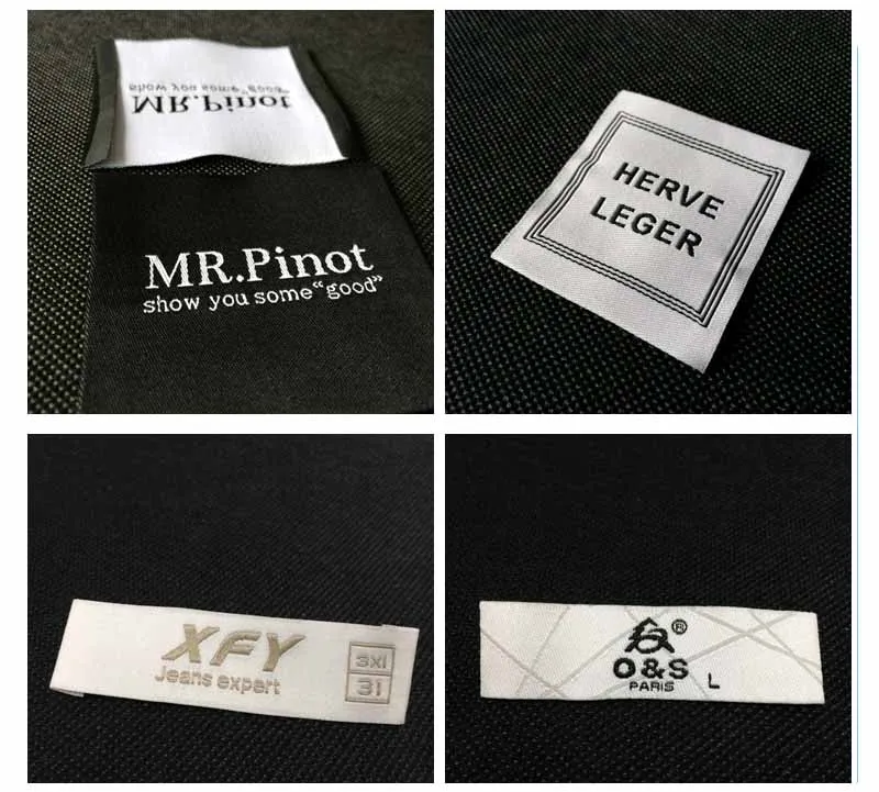 Индивидуальная одежда обычные двойные ярлыки из парчовой ткани вышитые складные