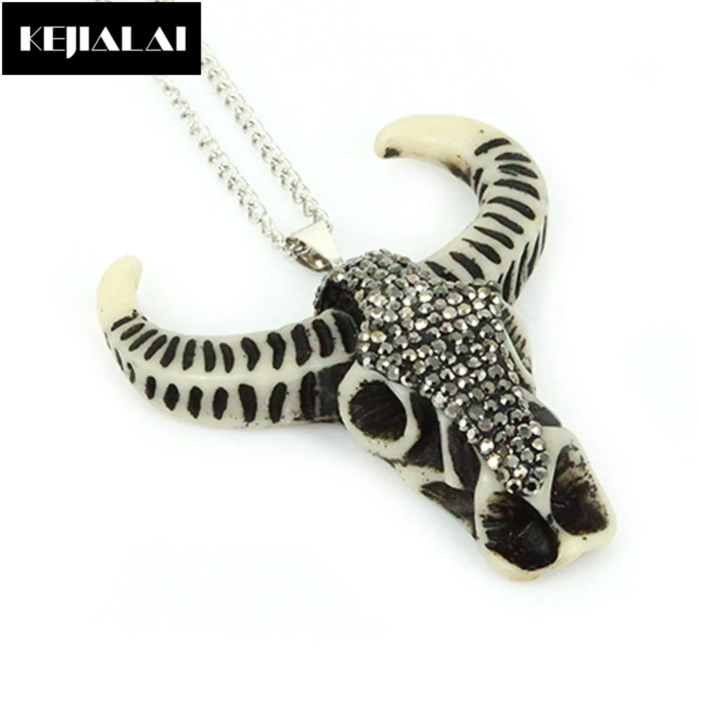 Кулон из искусственной кожи с козой ожерелье подвеской в виде Головы Быка Овцы