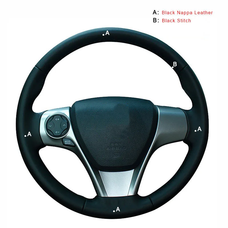 Top Layer Leather Оплетка автомобиля на руле Крышка для Toyota Camry 2012 2013 Venza 2013 внутренние автомобильные чехлы на руль - Название цвета: Top Layer Leather