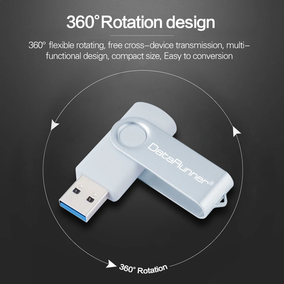 DataRunner Usb 3 0 USB флеш накопитель металлическая ручка 8 ГБ 16 32 64 128 256 вращающаяся