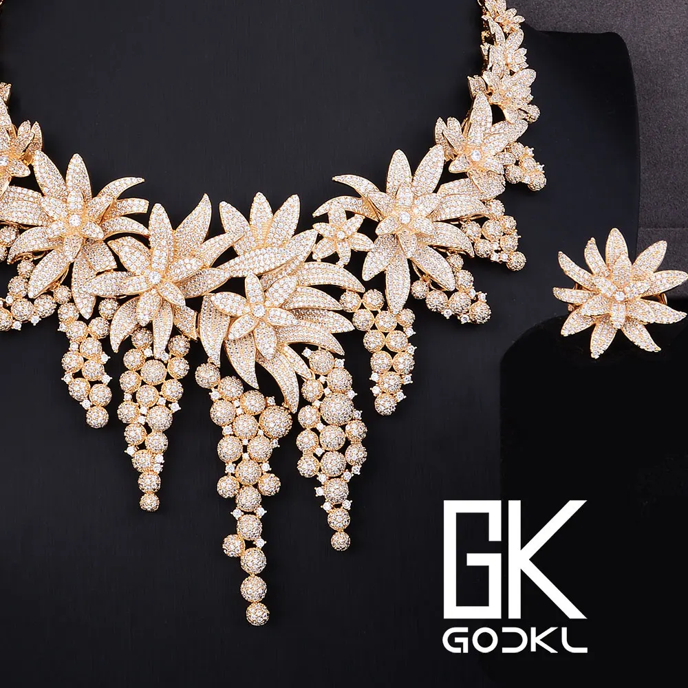 GODKI Роскошные виноград кубический циркон нигерийские Ювелирные наборы для