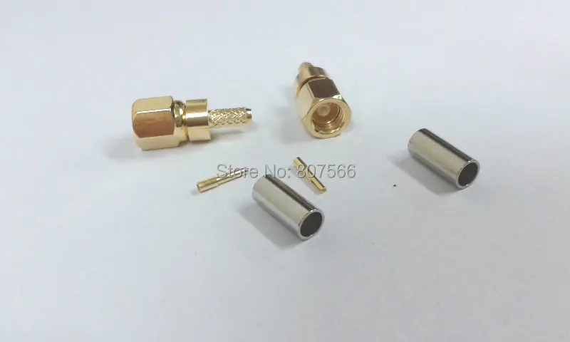100 шт. медный гнездовой контакт SMC обжим для RG316 LMR100 RG174 RF коаксиальный|connector