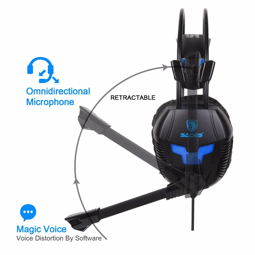 Sades SA 921 Стерео Игровые наушники для мобильного телефона PS4/Xbox 360/MAC/Оборудование