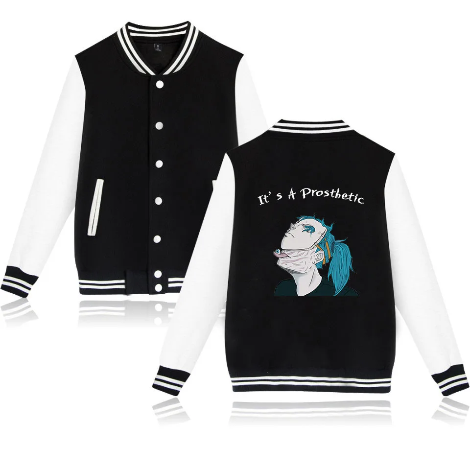 BLACK JACKET XXS-XXXXL, бейсбольная куртка для игры sally face, унисекс, толстовки, Толстовка sally face eyes, маскарадные костюмы, куртка, пальто размера плюс - Цвет: BLACK JACKET