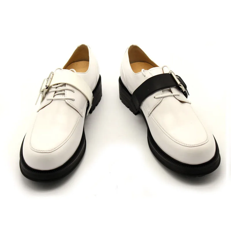 Мужские мокасины без шнуровки белые свадебные из кожи Классическая обувь на