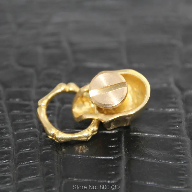 (C06) 3 шт. твердая латунь Concho Slide Skull O Ring Соединительная цепочка для кошелька деталь