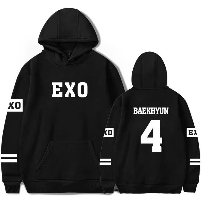 Корейский Kpop Exo толстовки для мужчин и женщин Harajuku флисовый пуловер с длинными рукавами толстовки с капюшоном хип-хоп спортивный костюм брендовая одежда 4XL