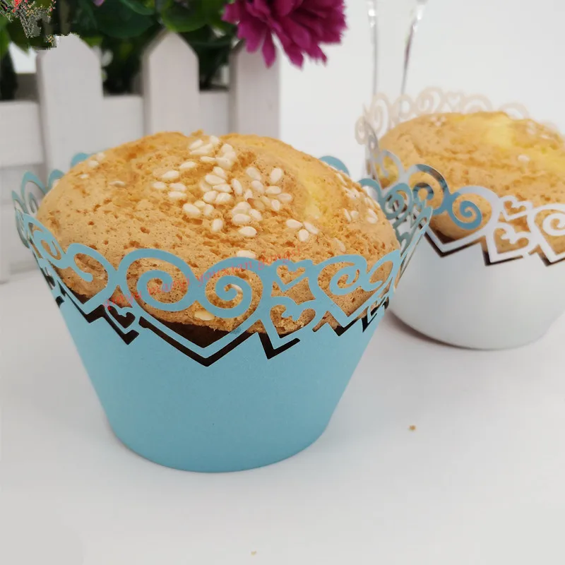 100 шт./чашка для торта маленькая лоза кружевная лазерная резка обертка кексов