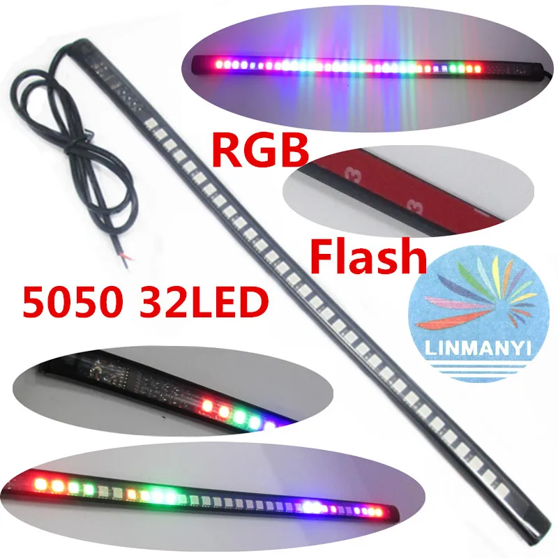 Новый 12V светодиодный 7 цветов ленты 32 5050 SMD Водонепроницаемый гибкий светильник