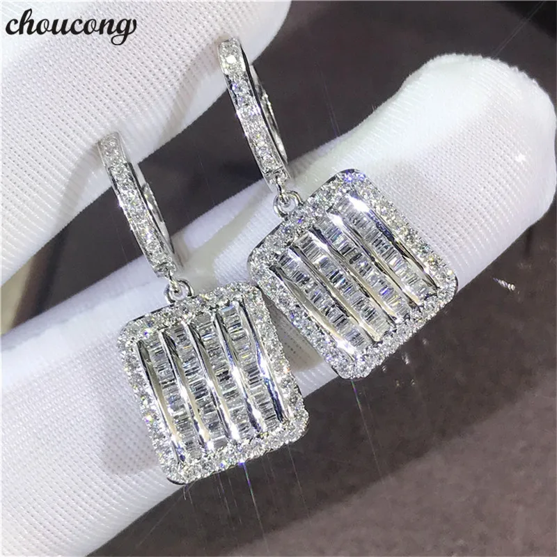 

choucong Evening party Drop earring T shape AAAAA zircon 925 Sterling silver Wedding Dangle Earrings for women Fashion jewelry