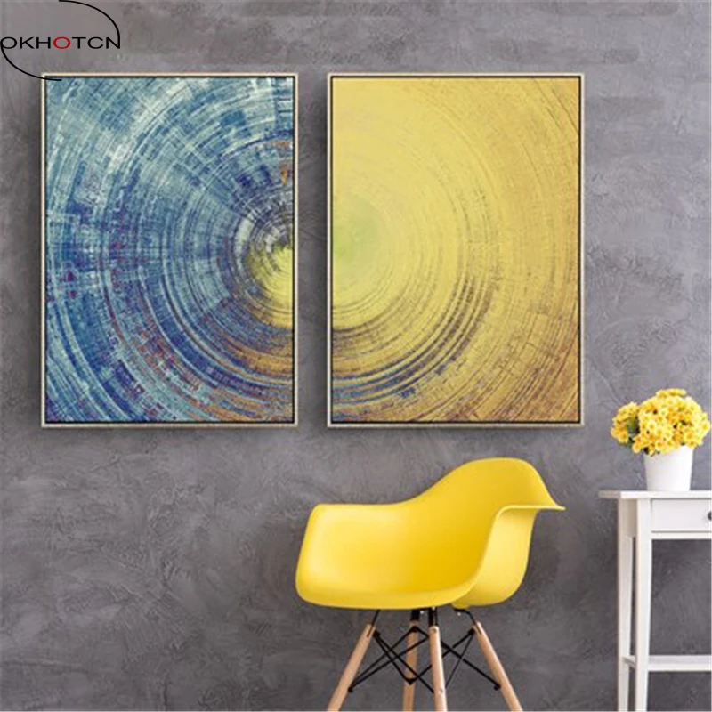 

Round Lines Color Gradient Level Imagination Abstract Dark Universe Nordic Canvas Painting Picture Wall Posters
