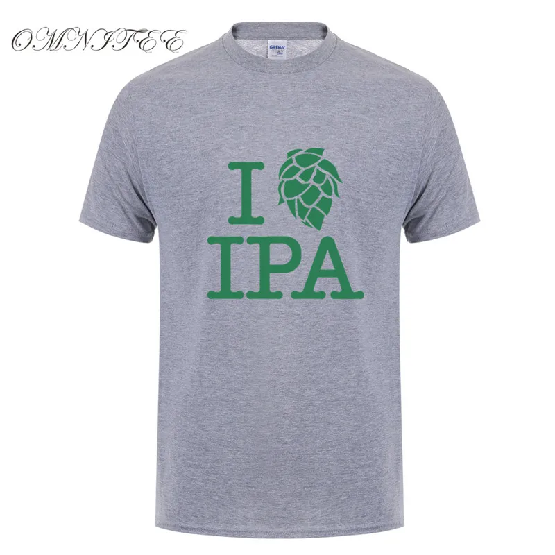 Мужская футболка с принтом I LOVE IPA летняя хлопковая коротким рукавом пивная