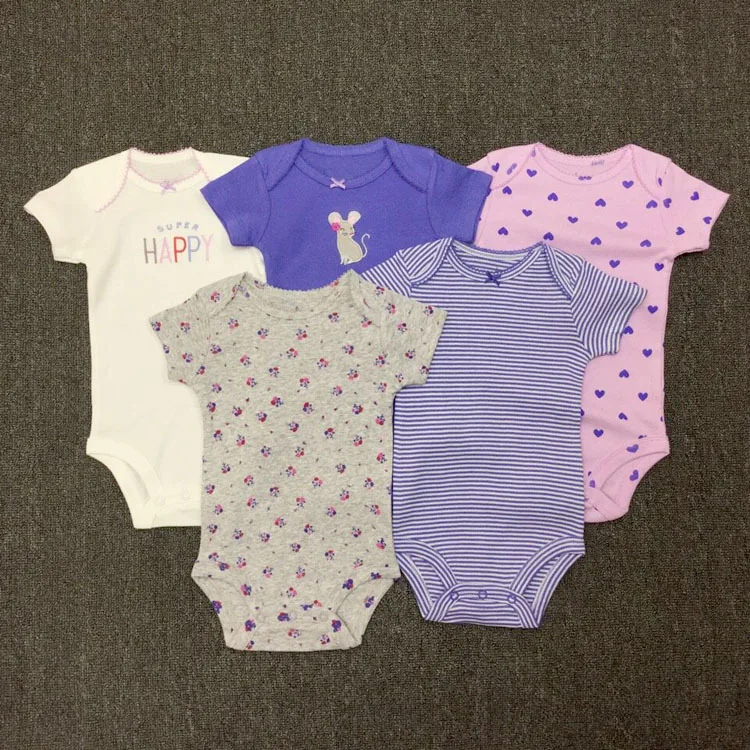 Боди детское Летнее из 100% хлопка с круглым вырезом | Мать и ребенок