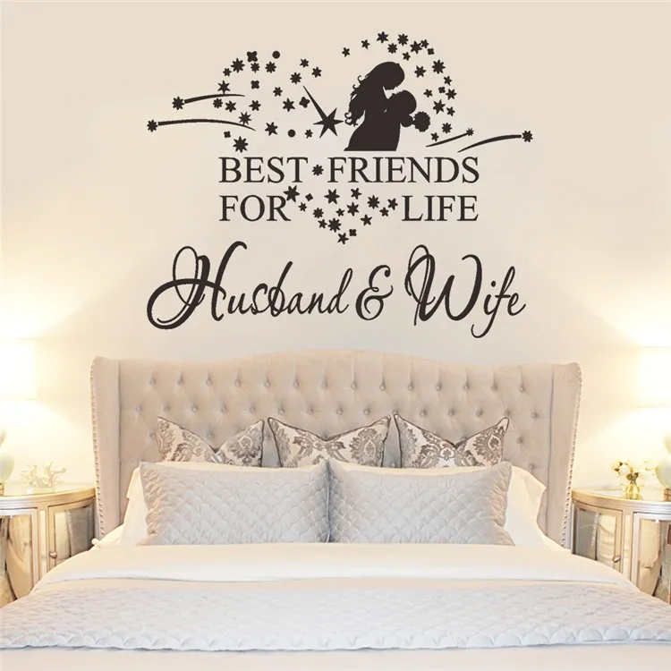 2017 Star Heart Home Decor Hug Couples Vinyl Romantic Wall Stickers Bedom Art Decoration Quotes Husband&ampwife Adesivo De Paredero | Дом и